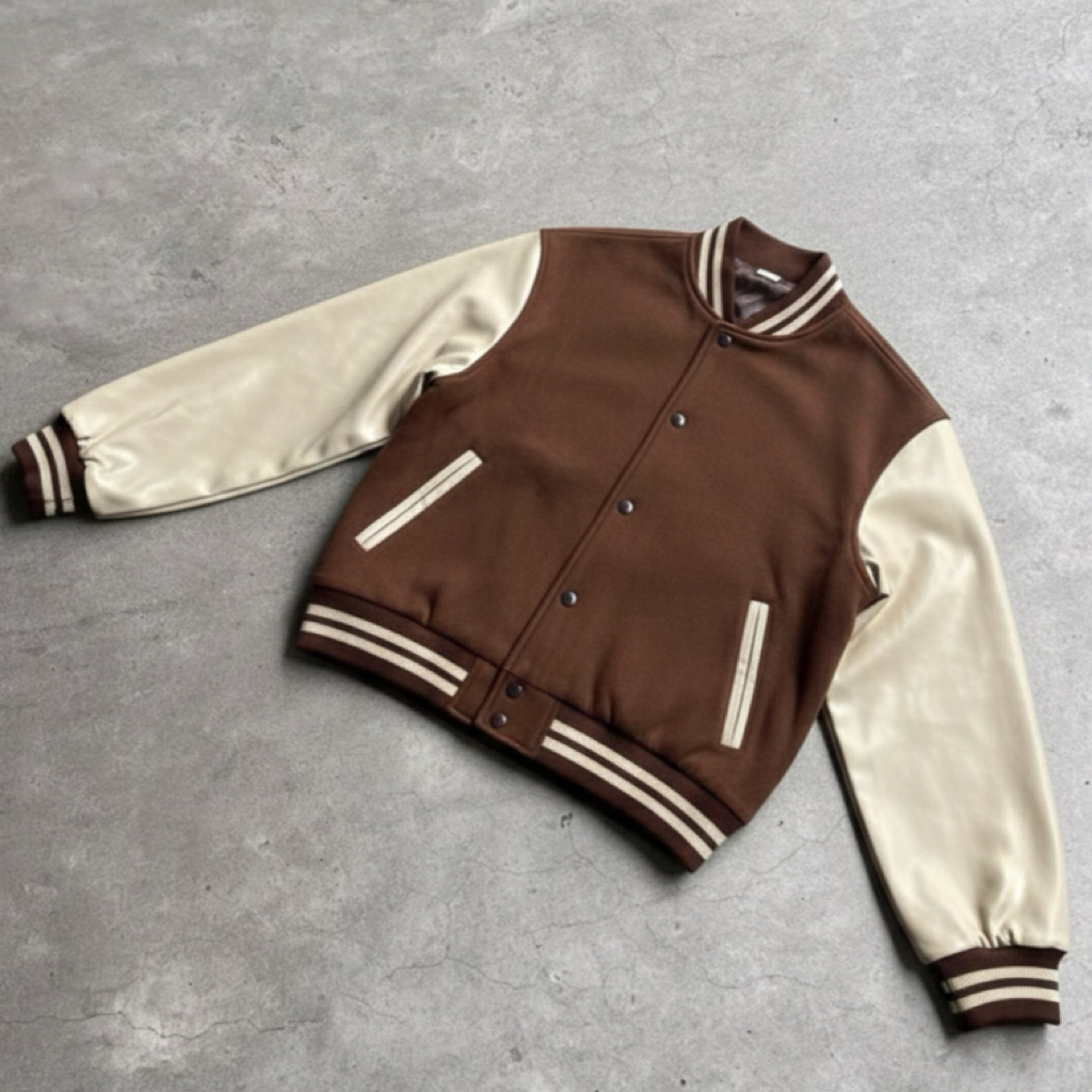 JACKET BASEBALL BROWN ~ VARSITY JACKET