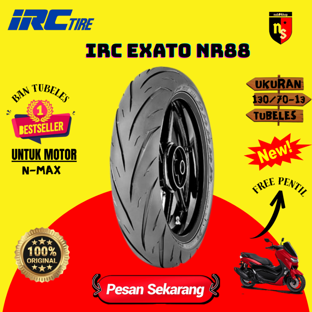Ban IRC Exato NR88 130/70 Ring 13 Tubeless Free Pentil