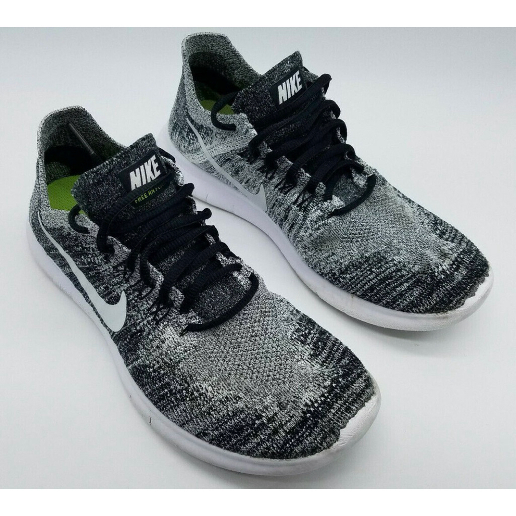 Nike Free RN Flyknit 2017 Original BNIB Black White Running Shoes