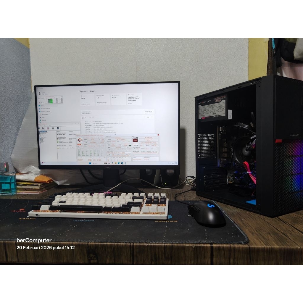 PC GAMING RYZEN 5 3400G RAM 16GB/8GB SSD 128GB
