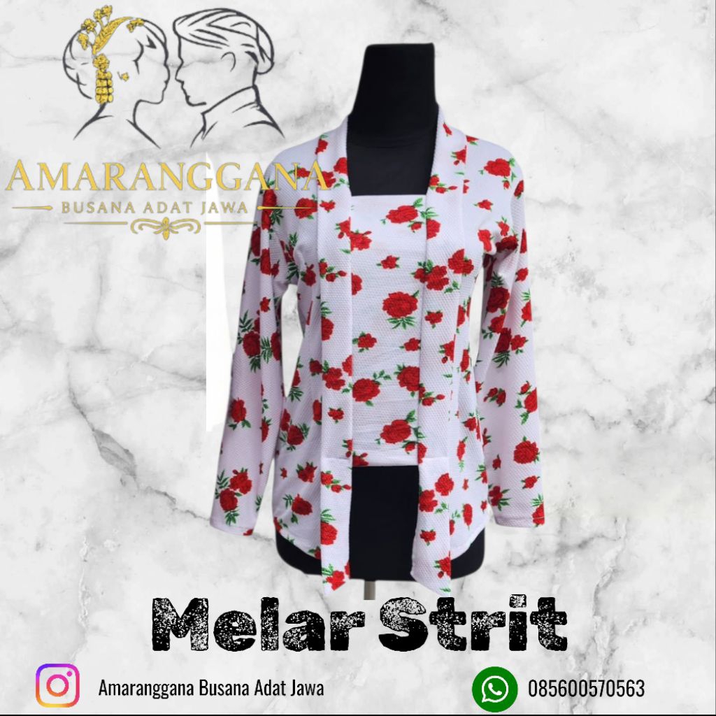 Kebaya/ kebayak bunga-bunga model Kutu Baru