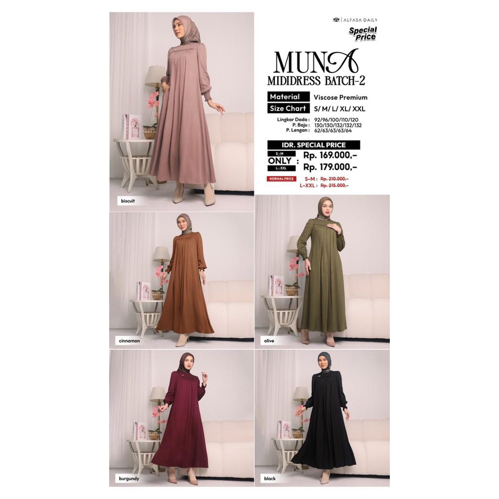 Alfasa Daily - Dress / Midi Dress / Muna Midi Dress Alfasa