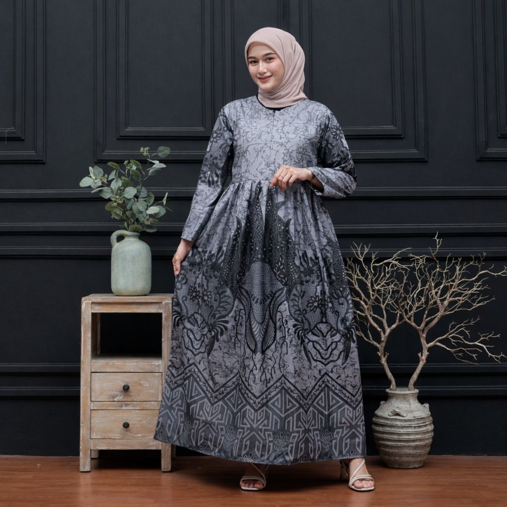 Gamis Premium Busui Friendly Gamis Lebaran Modern Polimikro Adem (coklat mocca, tosca navy, abu cara