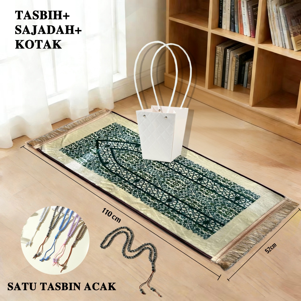 50*110CM Sajadah Turki Premium Beludru Halus jumbo tebal empuk premium dewasa