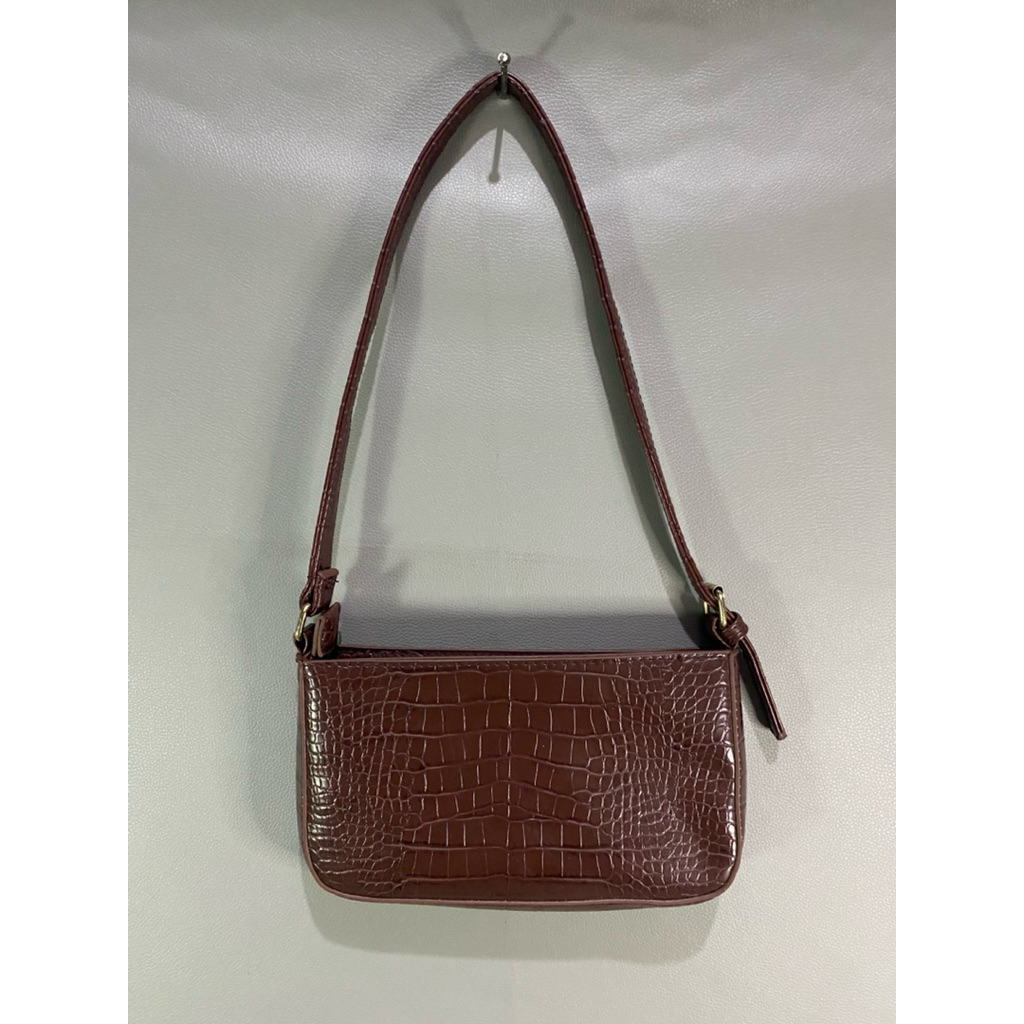 Shoulder Bag Cotton On / Moon Bag Cotton On / Black Mini Croco Bag Cotton On / Tas Bahu Cotton On / 