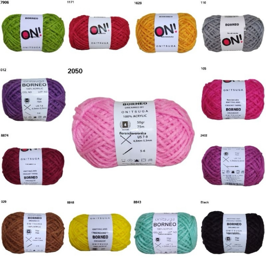 Borneo Onitsuga Benang Rajut Akrilik50gr