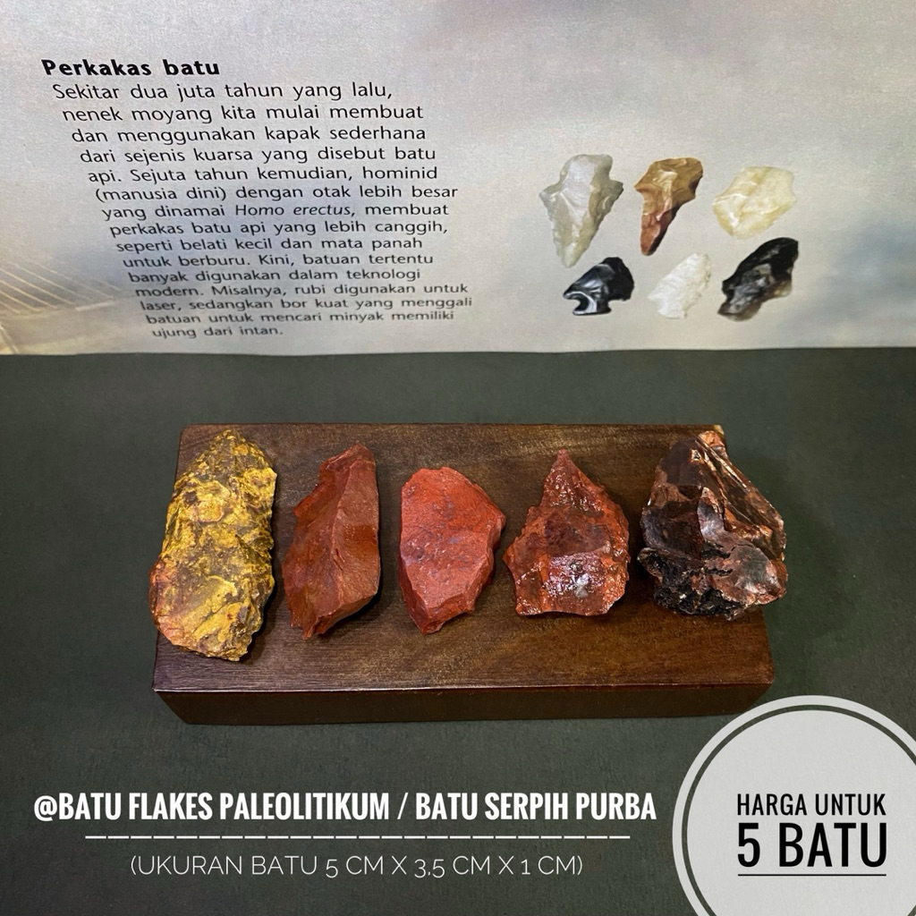 Batu Flakes Paleolitikum C7 atau Kapak Batu Rijang Temuan atau Batu Serpih Bilah Purba atau Kapak Ge