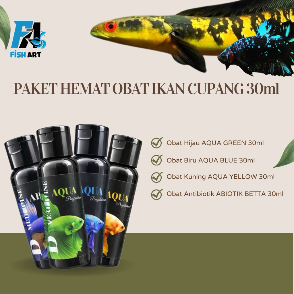 Fish Art • Paket Hemat Obat Ikan Cupang | Obat Hijau, Obat Kuning, Obat Biru Untuk Pengobatan Ikan C
