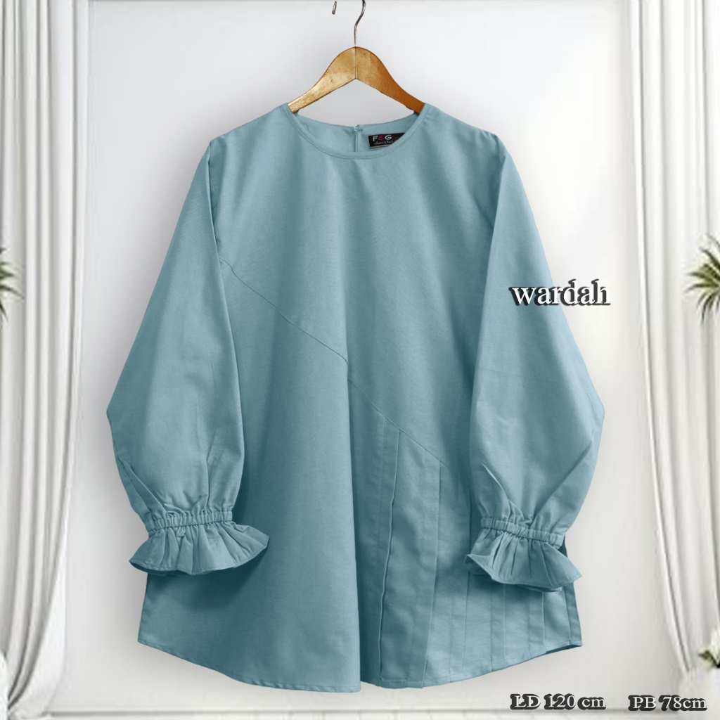 Baju Atasan Wanita / Blus Wanita Jumbo - Model serong rempel