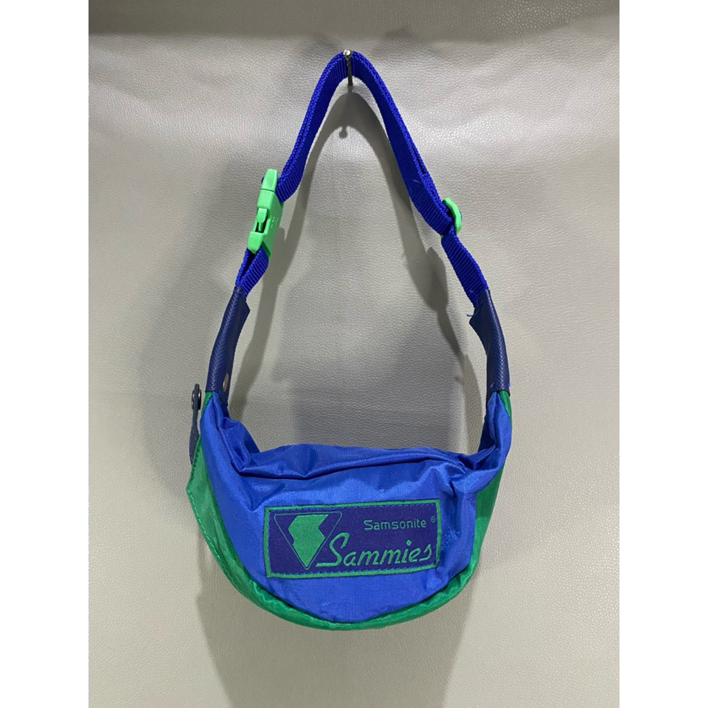 Vintage 1991 Blue Green Samsonite Fanny Pack Retro Pouch Sammies Belt Bag / Vintage Sammies Hip Bag/