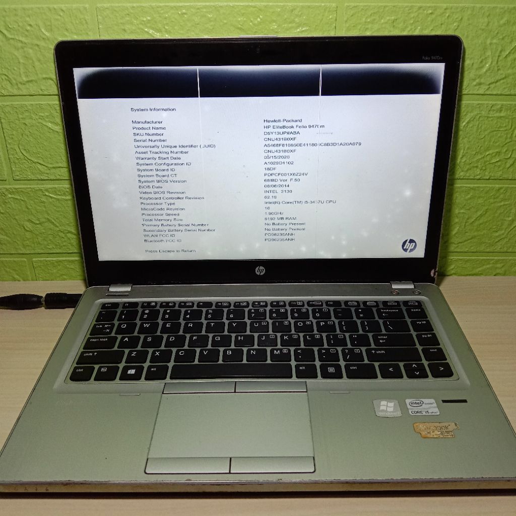 Motherboard Mainboard Mobo Mesin Normal Laptop Hp Elitebook Folio 9470m 9480m 9480 9470