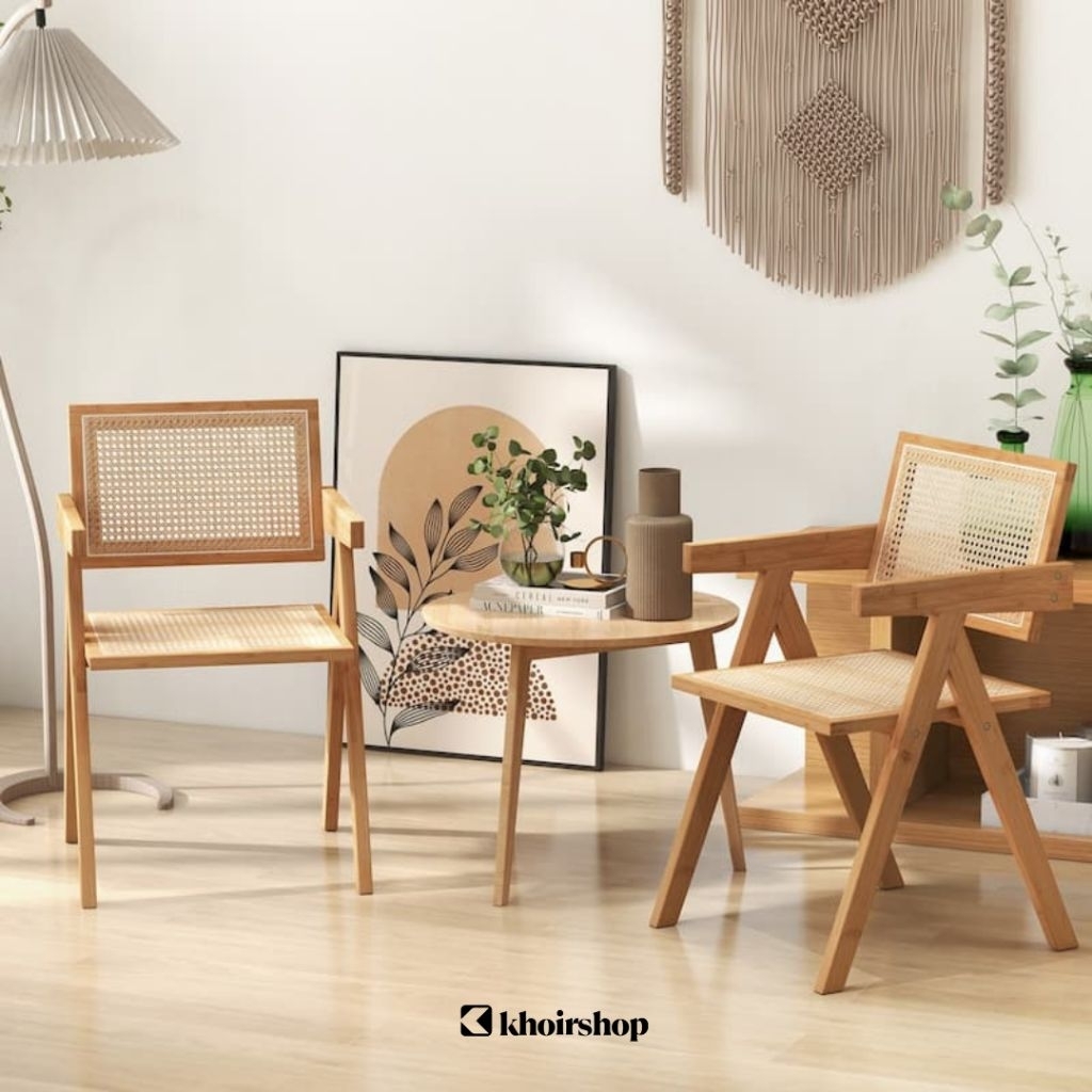 SET KURSI TERAS MINIMALIS ROTAN KURSI TERAS KAYU JATI ROTAN KURSI SANTAI TERAS OUTDOOR