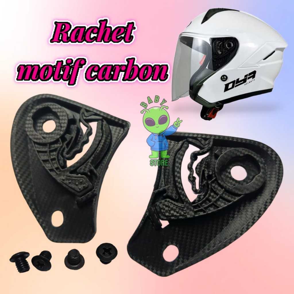 Rachet Helm DYR Subaru, Rachet kaca dyr Osaka, Dudukan kaca helm Motif karbon