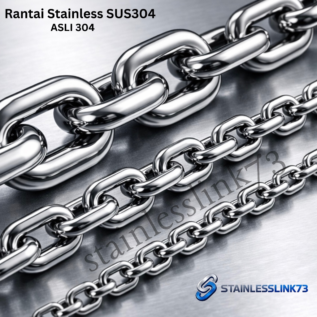 Rantai Stainless Steel 6mm SUS304 / Chain Stainless Steel 6mm SUS 304 / Rantai Kapal 6mm / Rantai Bu