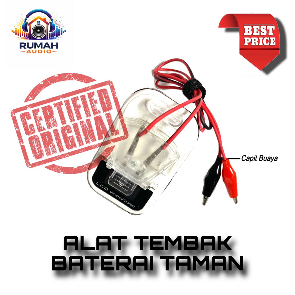 LCD Universal Charger - Alat Untuk Suntik Baterai Tanam Sederhana - Kabel Merah & Hitam