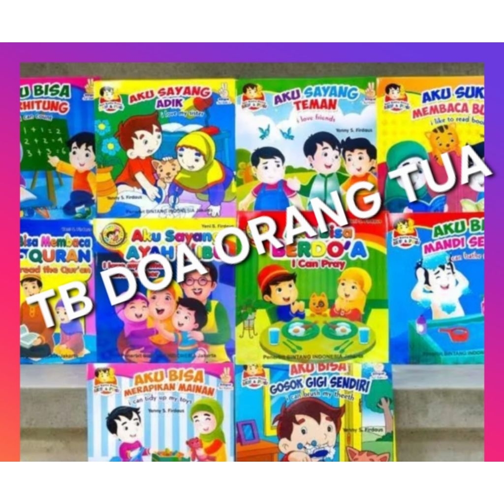 BUKU CERITA ANAK SERI BALITA PINTAR ARIF & PUISI BILINGUAL DUA BAHASA ORIGINAL FULL COLOUR