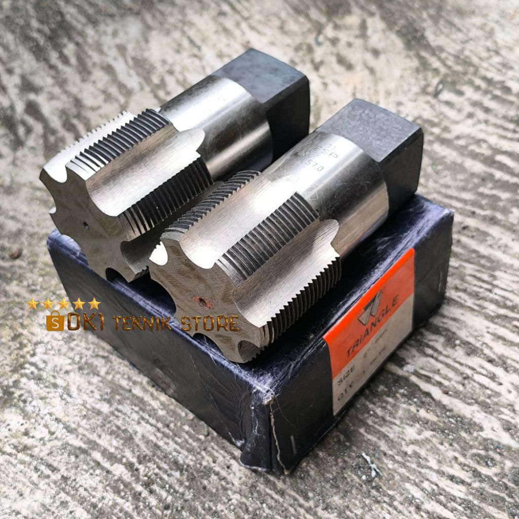 Mata Hand Tap Triangle BSP 2 Inch x 11 Mm Drat Baut Carbon Steel Cut Thread