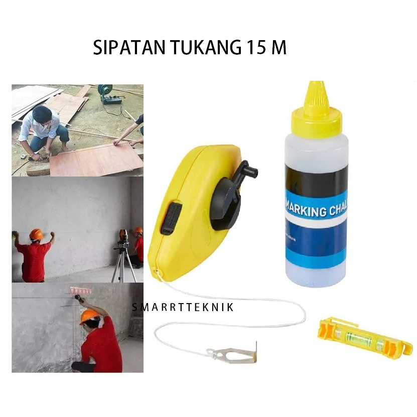 Alat Sipatan Tinta Sipatan tukang Chalk Line Marking Lot Benang Sipatan Kapur