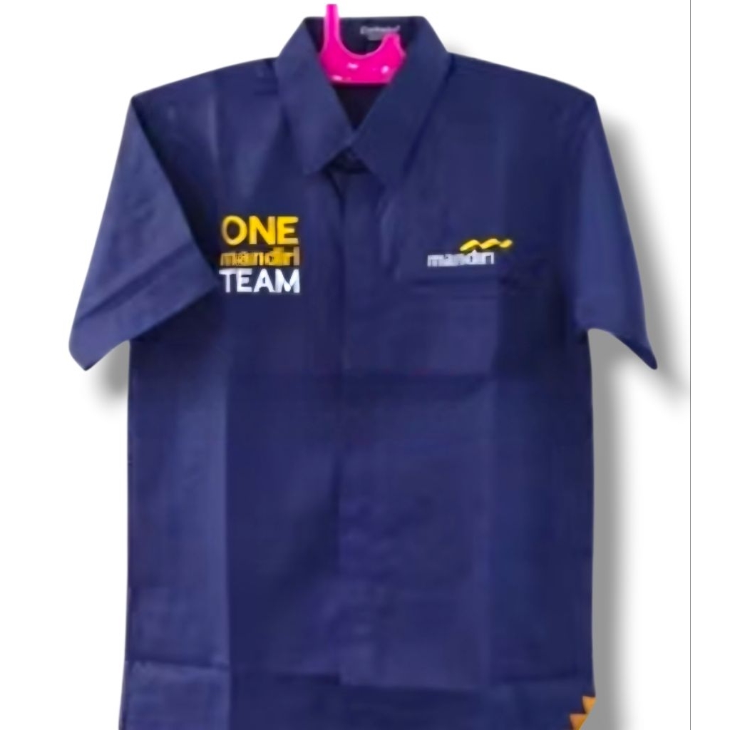 Kemeja One Mandiri Team nevy  Baju One Mandiri Team nevy