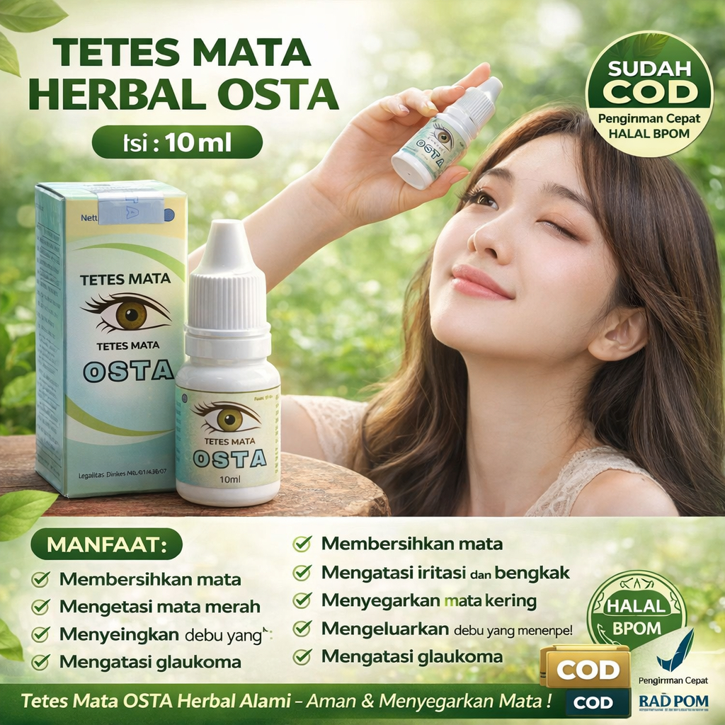 OSTA 100% ORI Obat Tetes Mata Ptosis, Mata Beda Sebelah, Sipit Sebelah, Kelopak Mata Turun