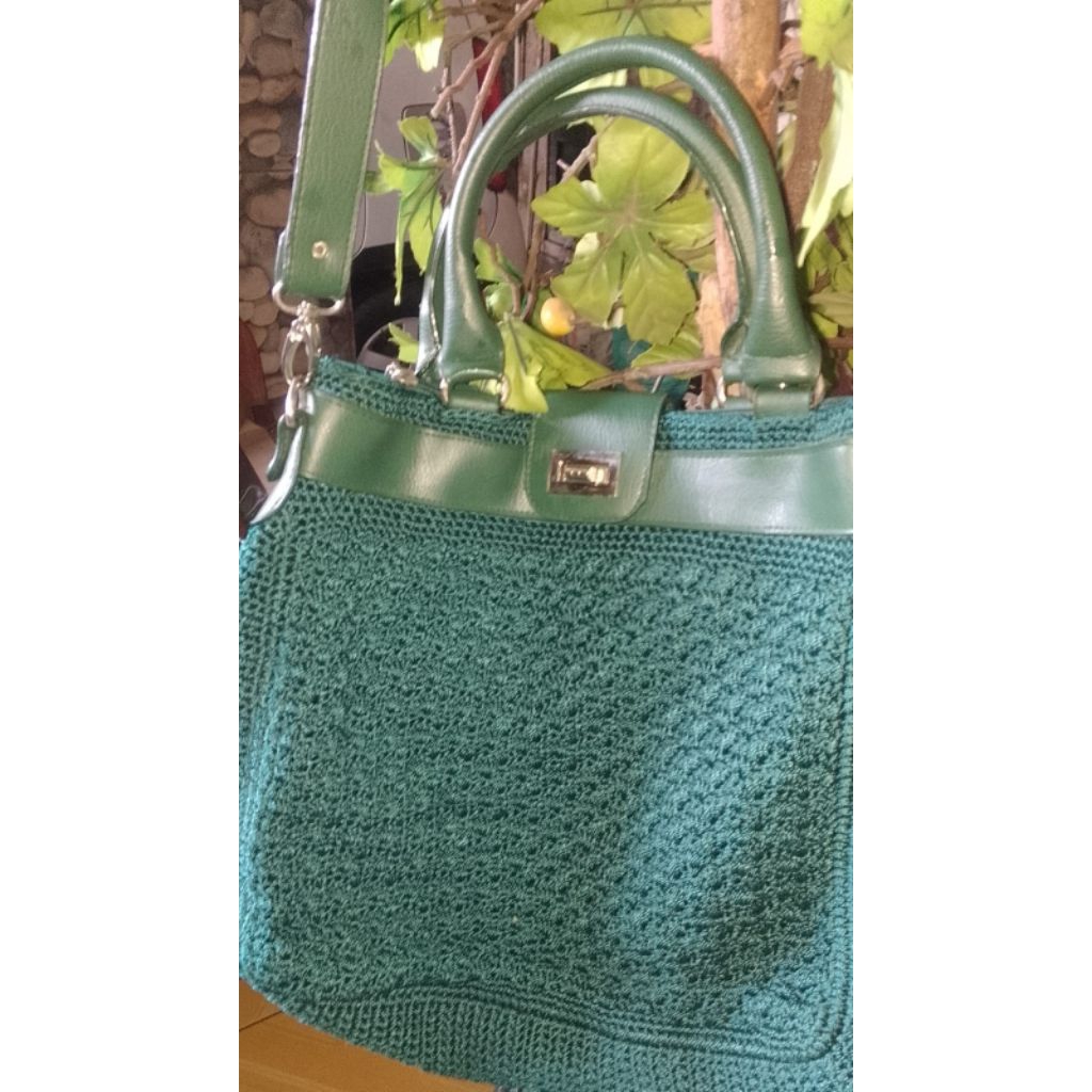 tas rajut selempang preloved second