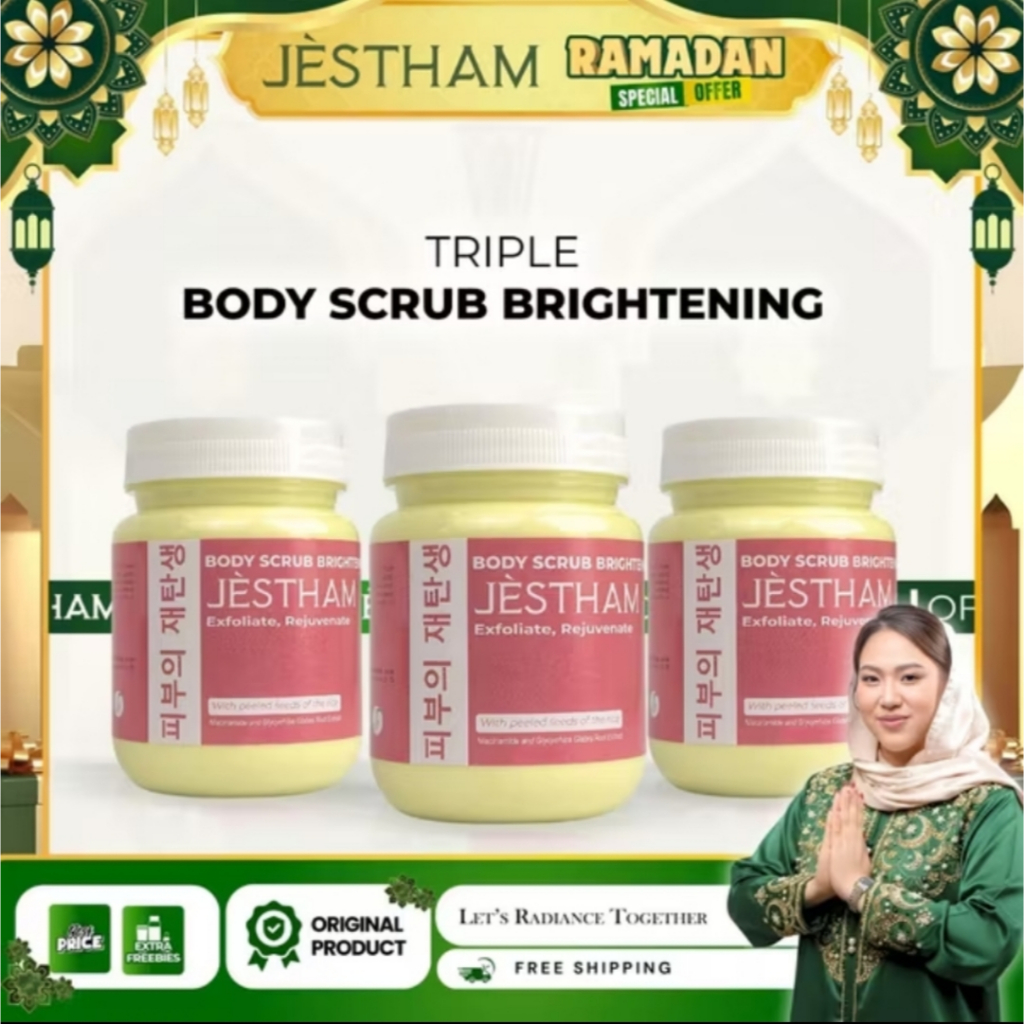 Jestham Paket Triple New Body Scrub Brightening jestham body scrub