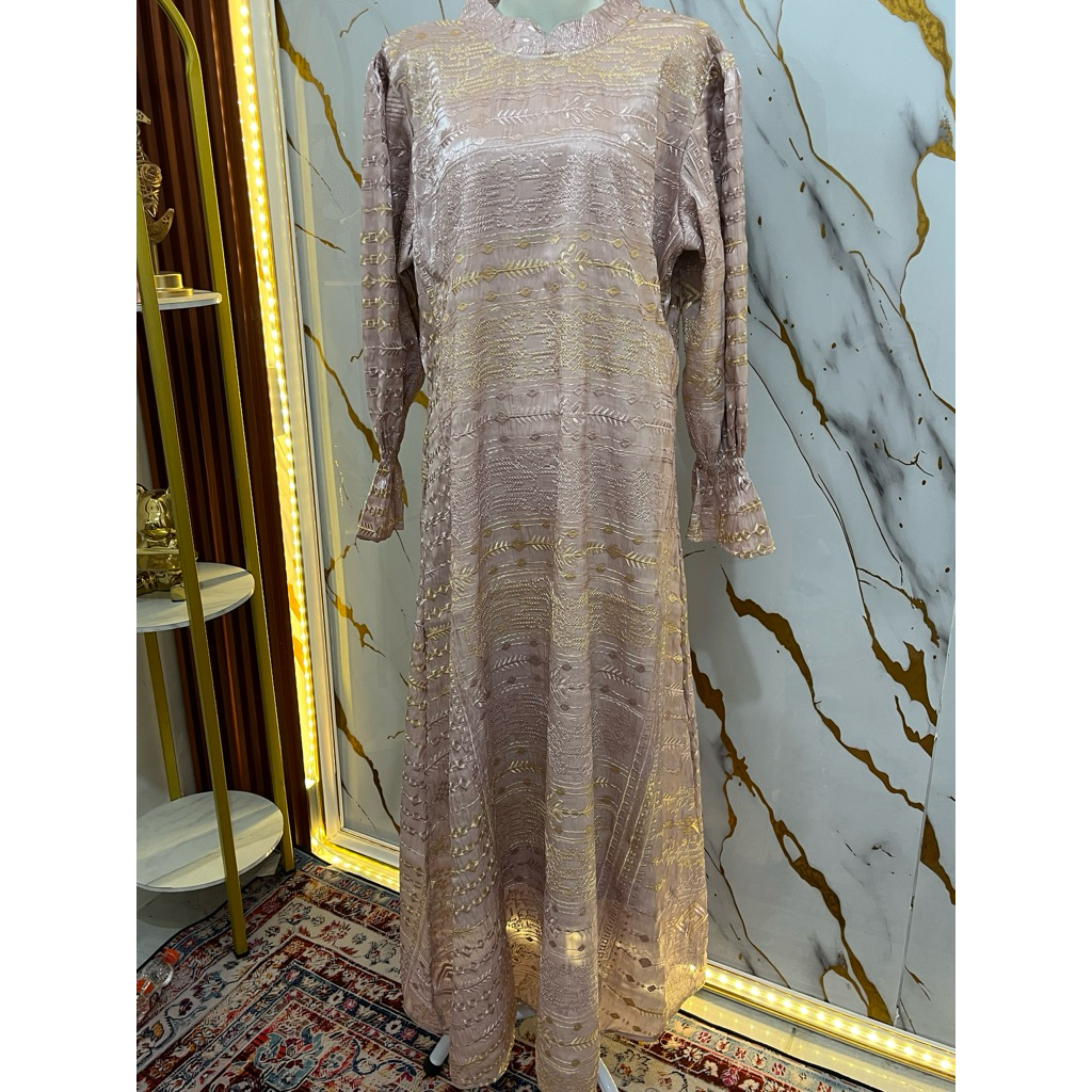 Gamis Dress Aurelia Gold Embroidered