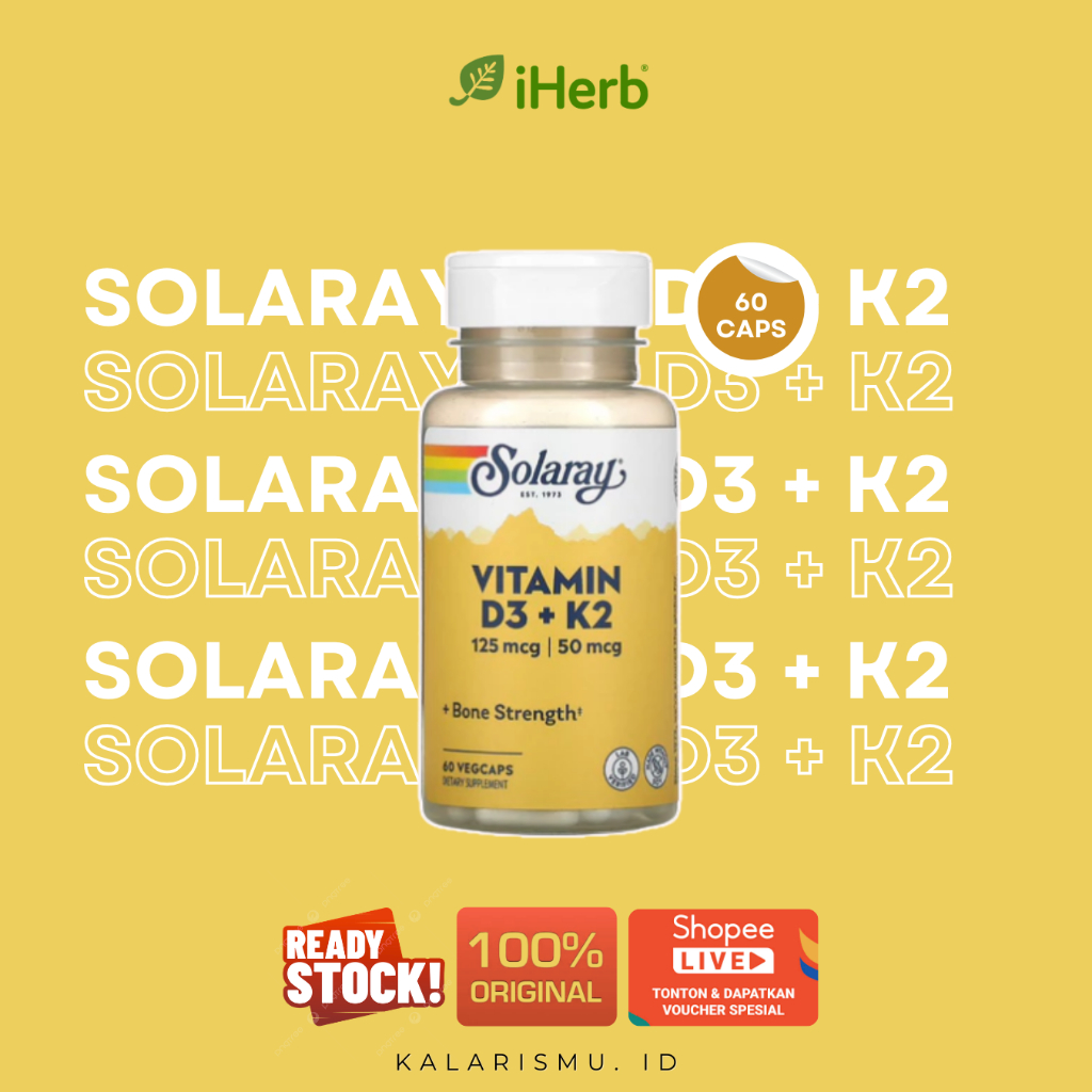 Solaray Vitamin D3 + K2 60 Kapsul