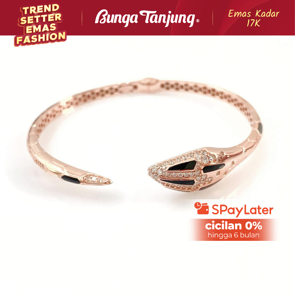GELANG BANGLE TINJU ULAR   - EMAS 17K - BUNGA TANJUNG GOLD