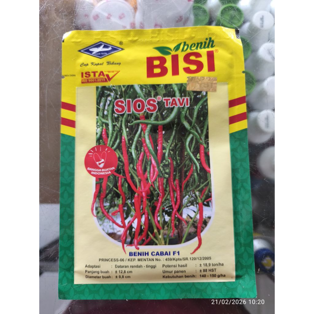 Benih cabai keriting SIOS TAVI F1 10gr ORIGINAL