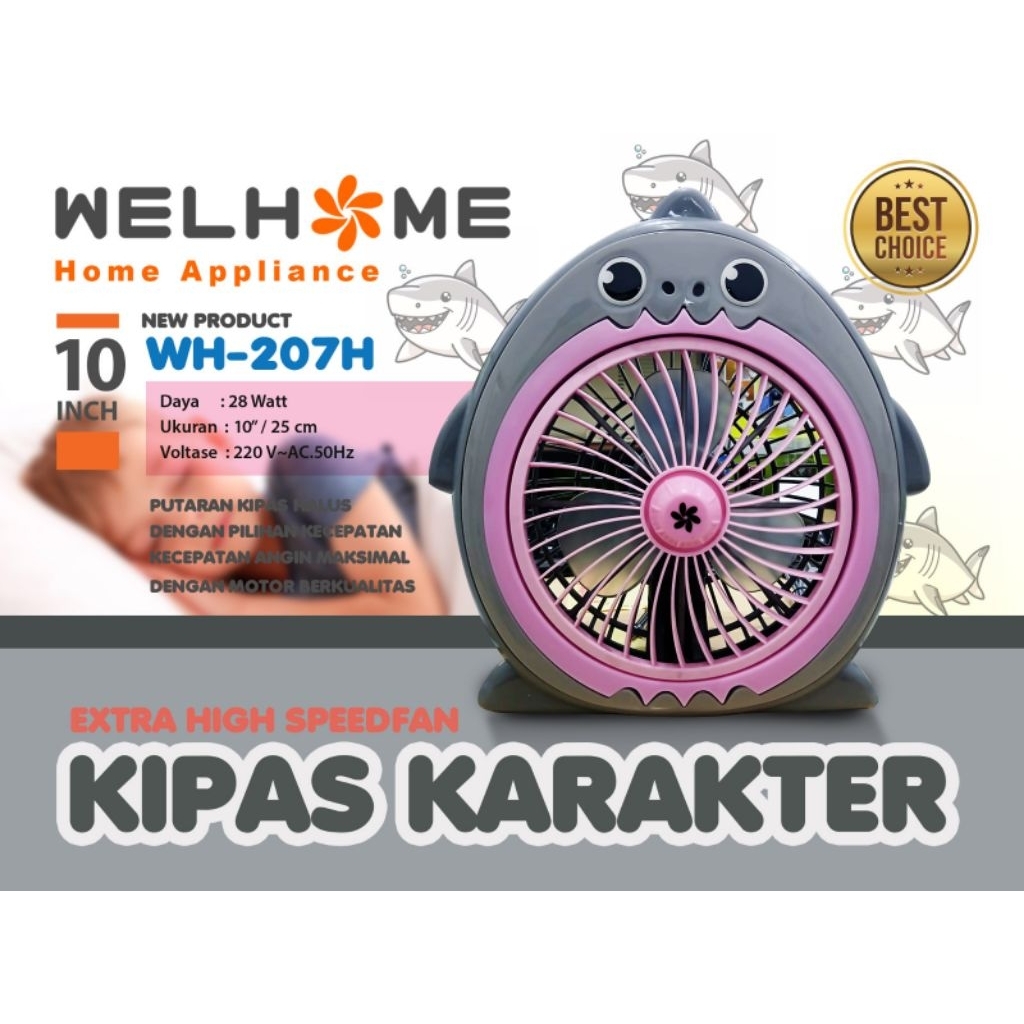 KIPAS KARAKTER WELHOME 10INC KIPAS BOXFAN WELHOME BOXFAN KARAKTER WELHOME 10 inch