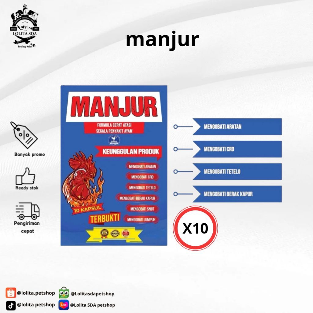 obat manjur khusus ayam sakit parah kemasan 1 renteng