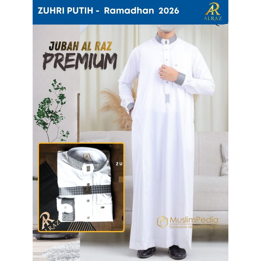 Alraz Gamis Jubah Putih Premium Panjang Zuhri
