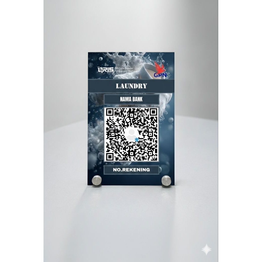 Cetak QRIS Aluminium Versi Laundry | QR | QR CUSTOM