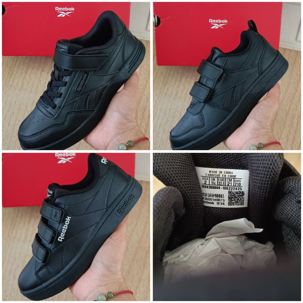 Sepatu  sekolah hitam anak Reebok original