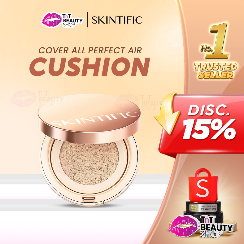 SKINTIFIC Cover All Perfect Air Cushion | Foundation 24H SPF35 PA++++ | TnT Beauty Shop