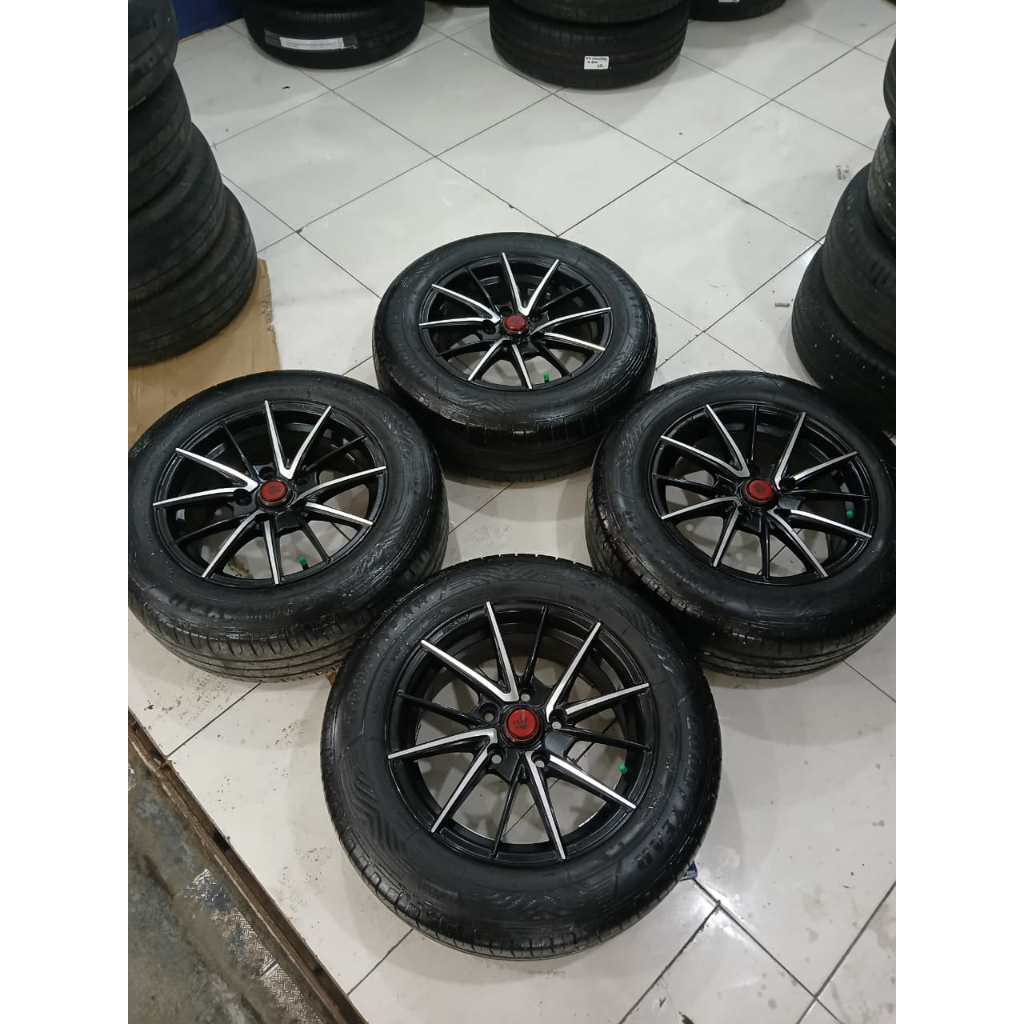 velg mobil bekas lenso ring 15 pcd 5x114,3 lebar 7 et 35 plus ban 195 65 15