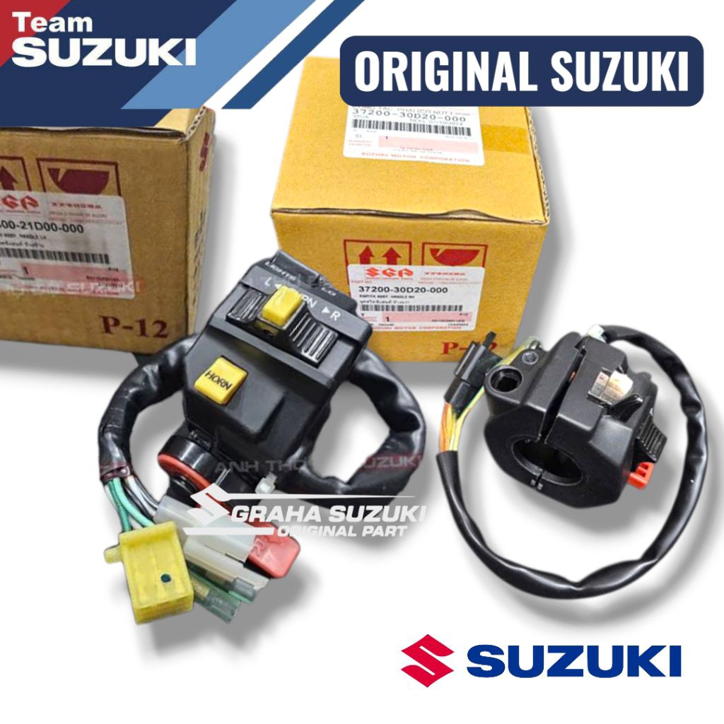 SEPASANG HOLDER SAKLAR KANAN KIRI SUZUKI SATRIA 2 TAK ,TORNADO , SHOUGUN 110 ORIGINAL SGP THAILAND