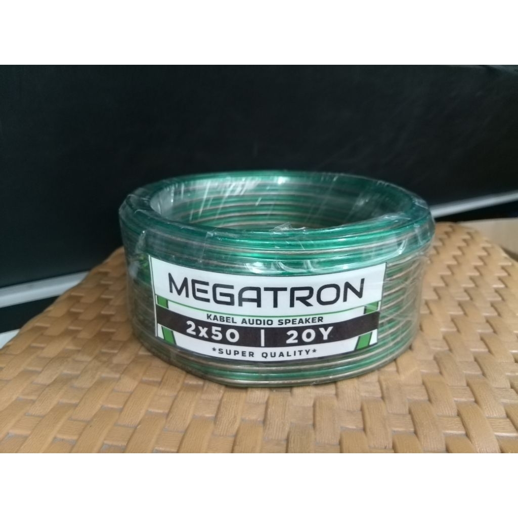 Megatron Kabel Audio Speaker Transparan 2x50 Hijau @20Yard