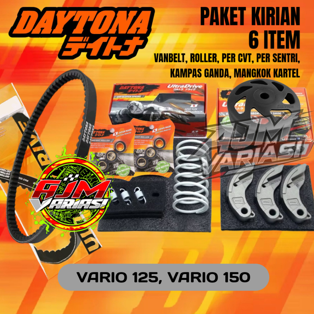 Paket Kirian Daytona 6 Item Vario 125 CBS, Vario 125 Lama Bohlam, Vario 125 Fi, Vario 150 Old KZR