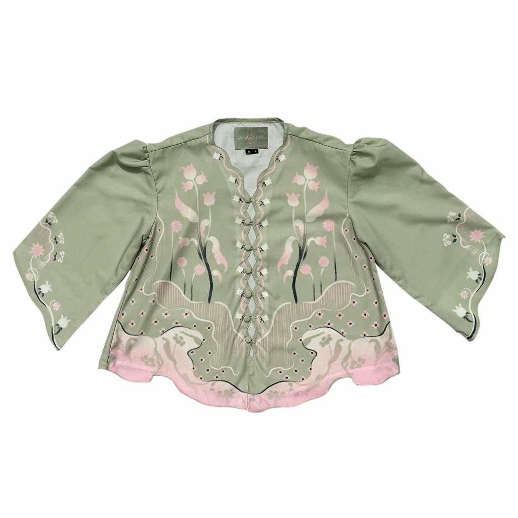 Massicot - Blouse - Sage Crescent Blouse - Blouse 3/4 warna sage