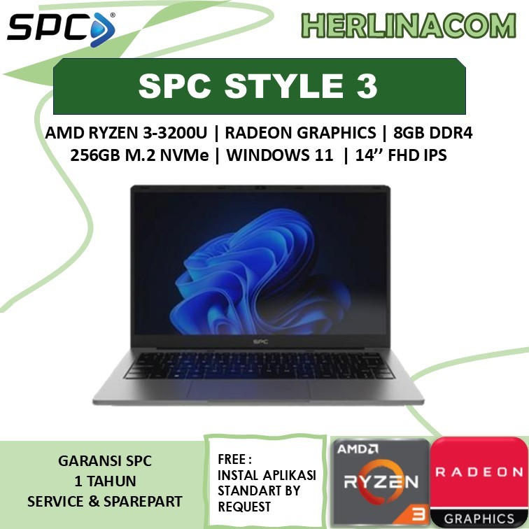 SPC STYLE 3 | RYZEN 3-3200 | 8Gb/256Gb | DOS | 14" FHD IPS