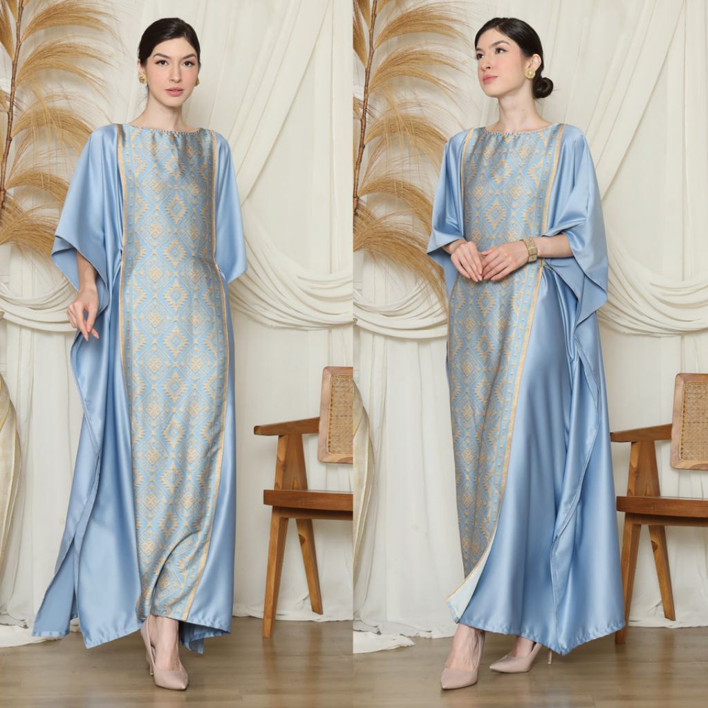 Kaftan Biru | Kaftan Blue | Kaftan Premium | Kaftan Modern | Kaftan Jumbo | Long Kaftan | Abaya Prem