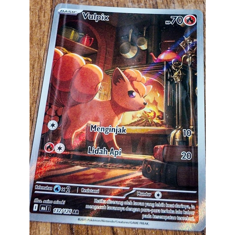 POKEMON Kartu Ar Vulpix Original koleksi koleksi