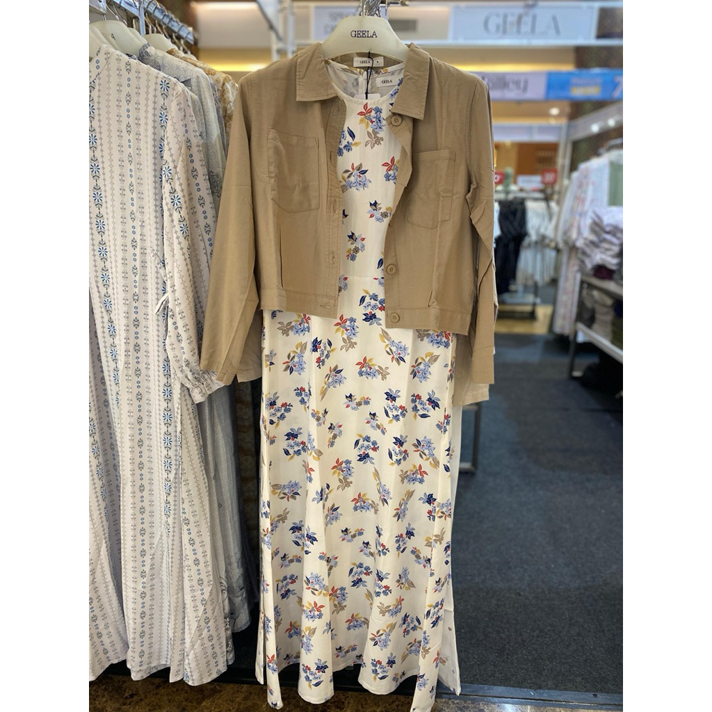 One set gamis wanita brand Geela original promo