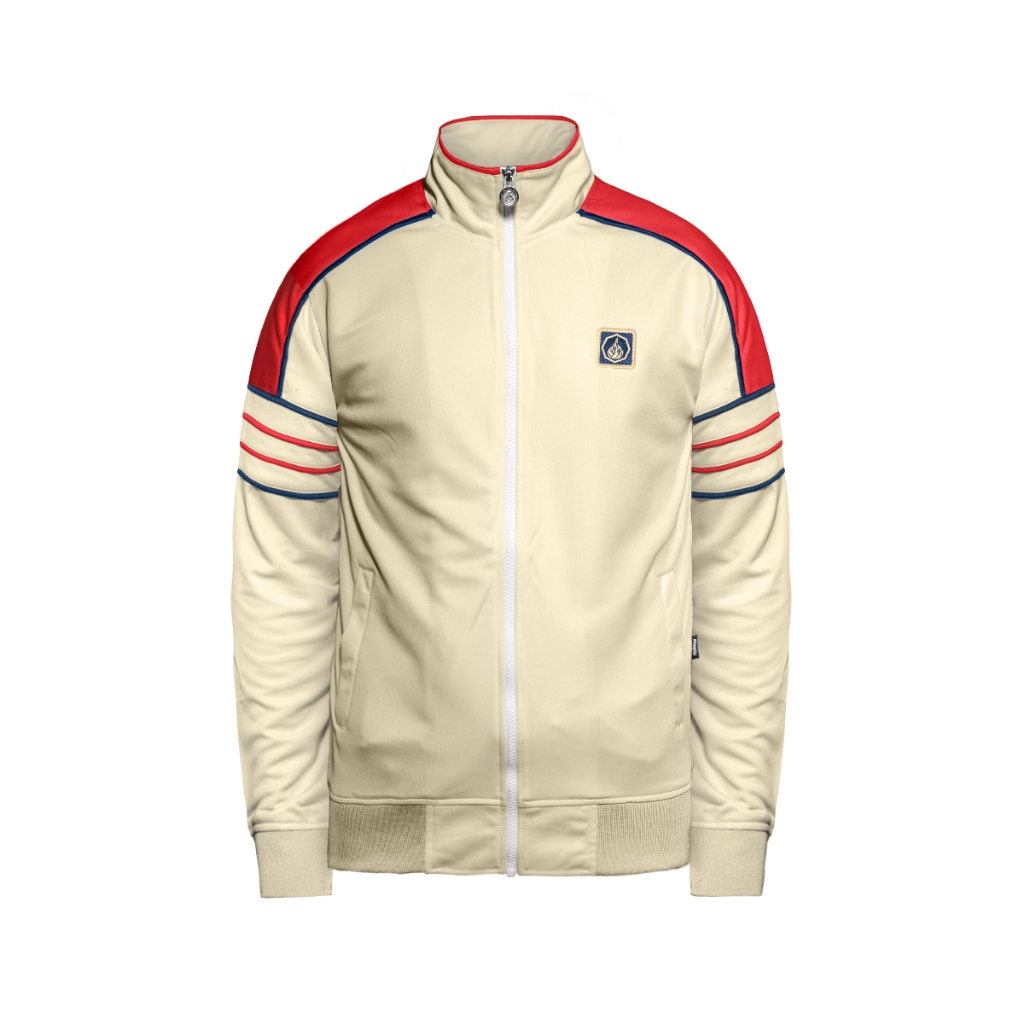 Prung Scopelli Jacket Tracktop 80's Jaket Sporty Warna Cream