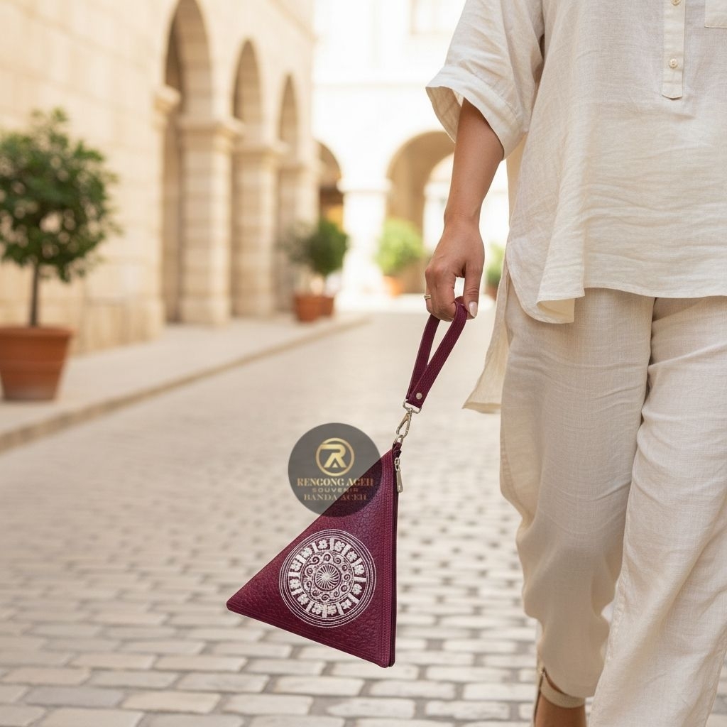 Tas Kerucut Bulan Motif Modern Aceh