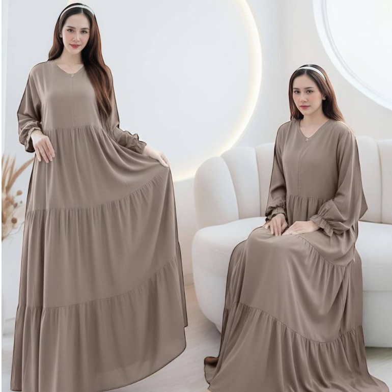 ZAFIRA DRESS Gamis Busui Friendly Rayon Matt Twill Modern Klassik Cantik Kekinian Mikasa Outfit
