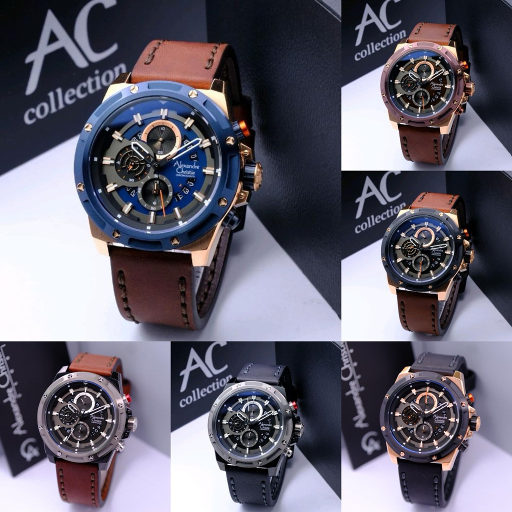 JAM TANGAN PRIA ALEXANDRE CHRISTIE AC 6506 AC6506 LEATHER ORIGINAL TERBARU