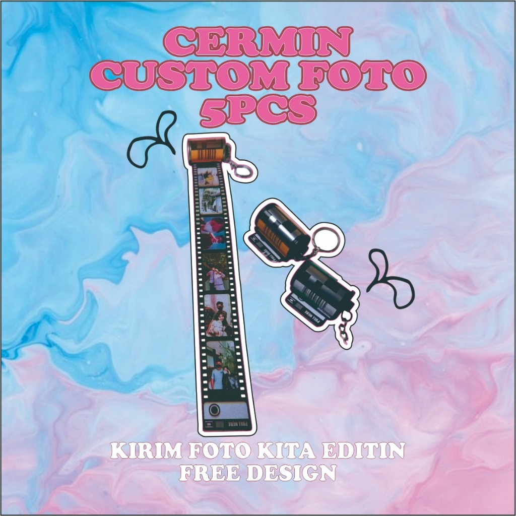 Roll Film Custom | Gantungan Kunci ROLL FILEM  |  GANTUNGAN KUNCI CUSTOM FOTO 5 PCS